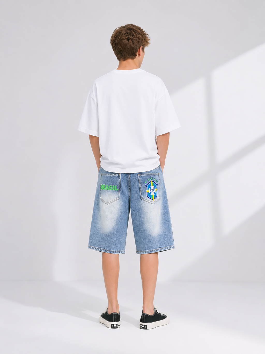 Brasil & CBF Embroidery Baggy Jorts