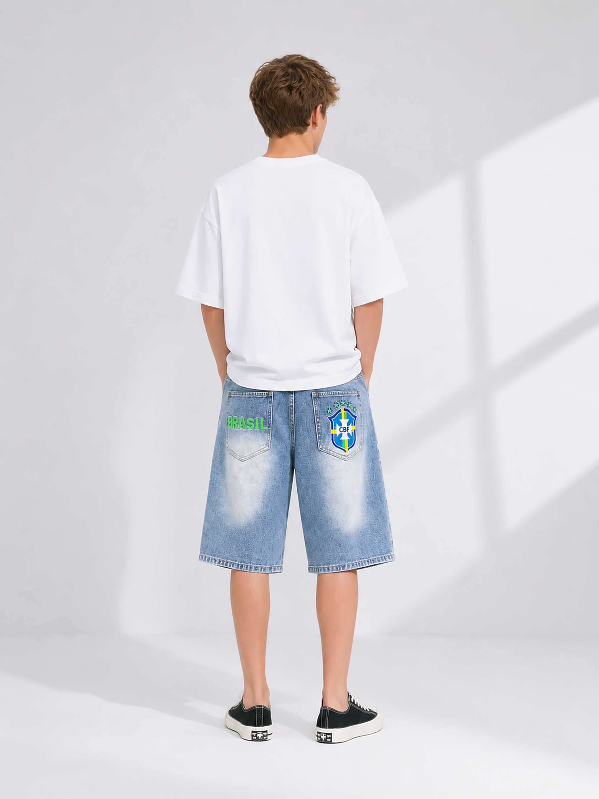 Brasil & CBF Embroidery Baggy Jorts