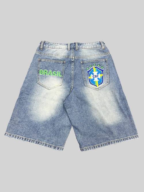 Brasil & CBF Embroidery Baggy Jorts
