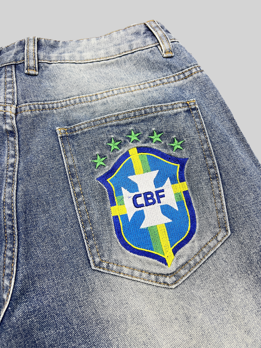 Brasil & CBF Embroidery Baggy Jorts