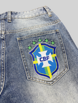 Brasil & CBF Embroidery Baggy Jorts
