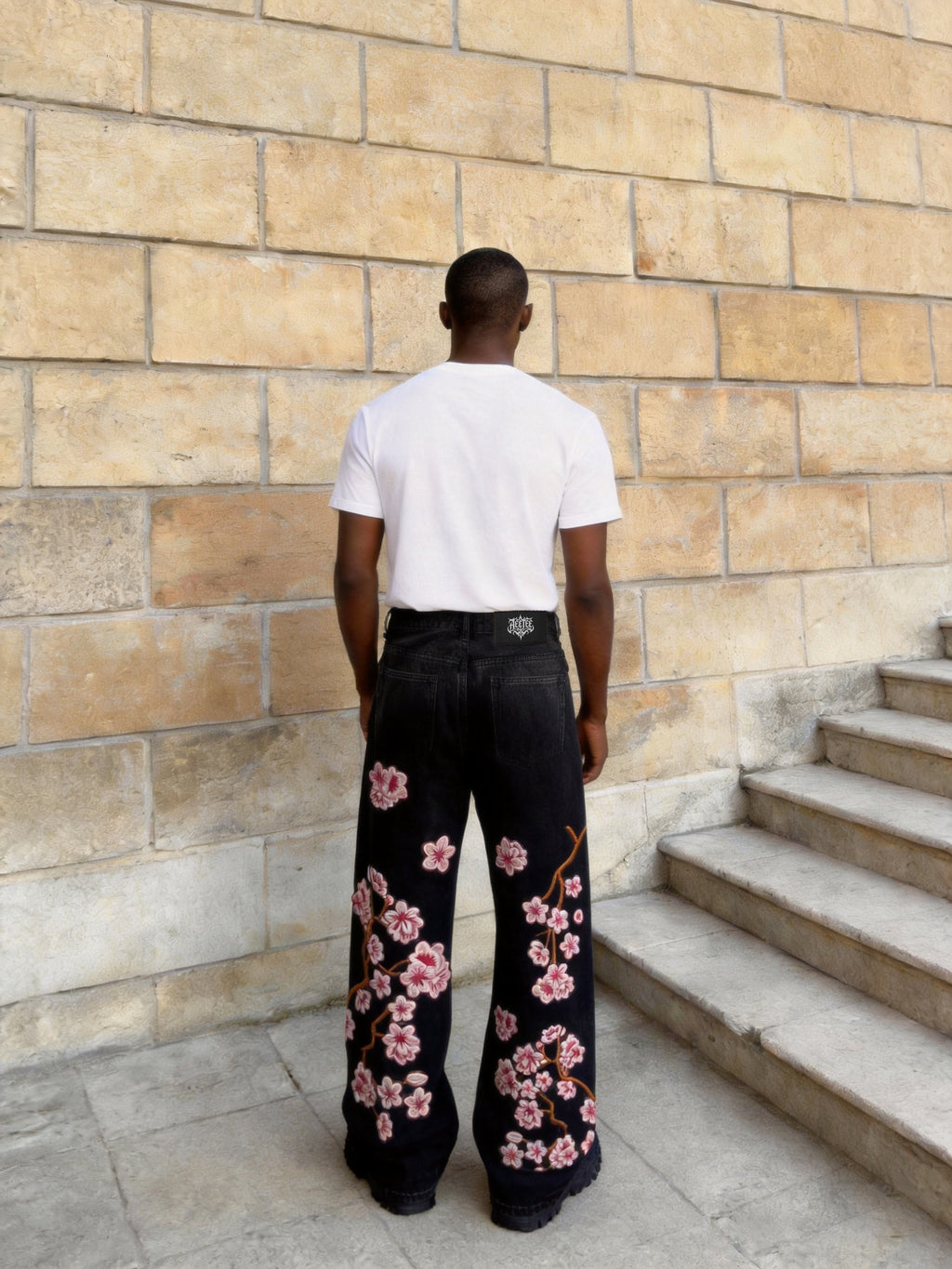 Blossom Black Denim