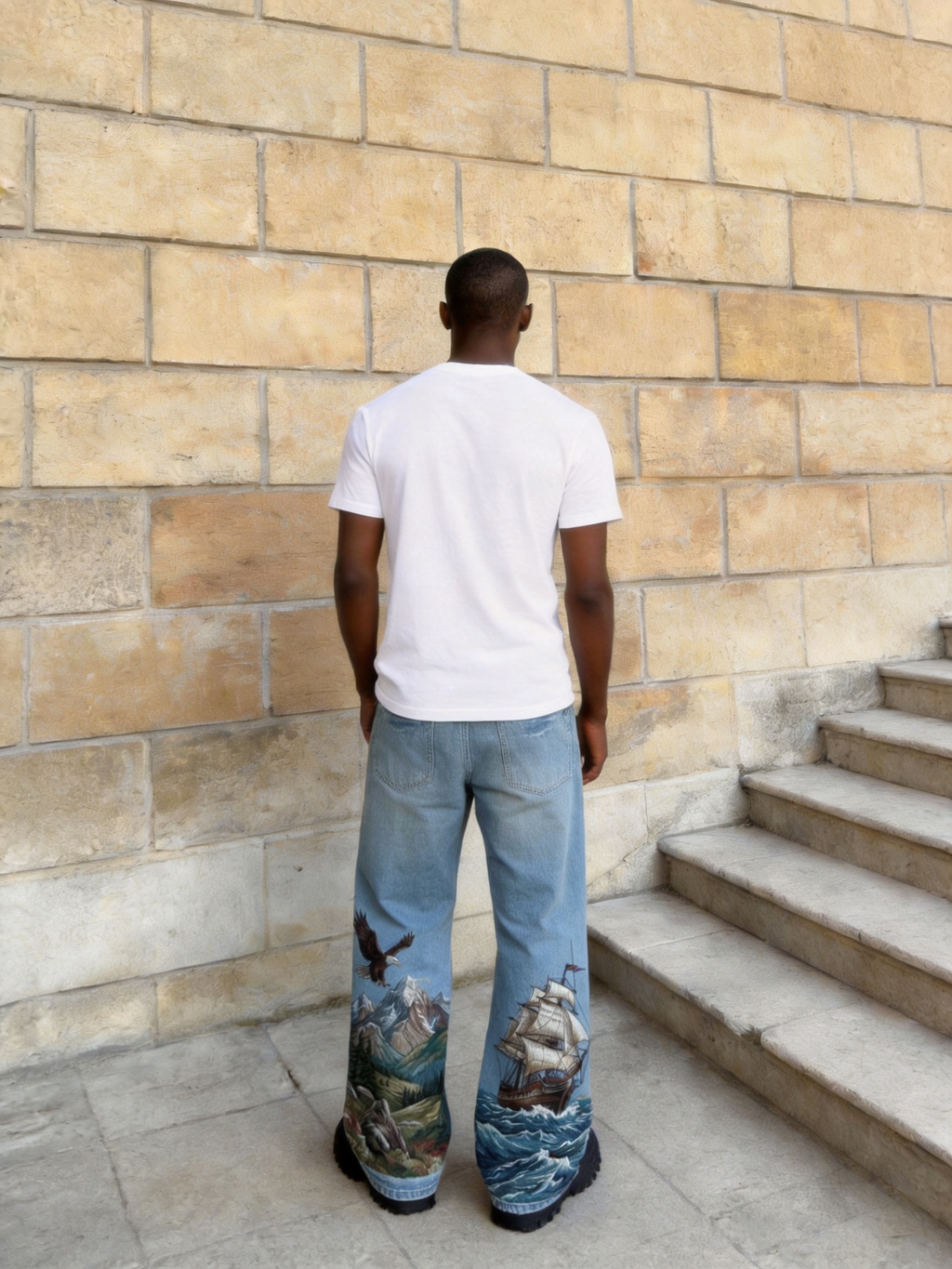 Sailboat & Eagle Denim