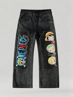 Q One Piece Cartoon Swaps Jeans