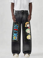 Q One Piece Cartoon Swaps Jeans