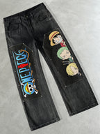 Q One Piece Cartoon Swaps Jeans