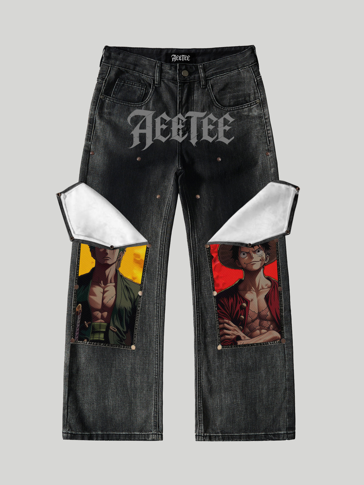 One Piece skull Swaps Jeans