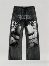 Luffy Black White Comics Denim