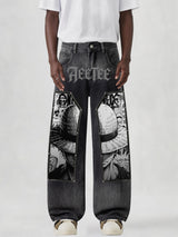 Luffy Black White Comics Denim
