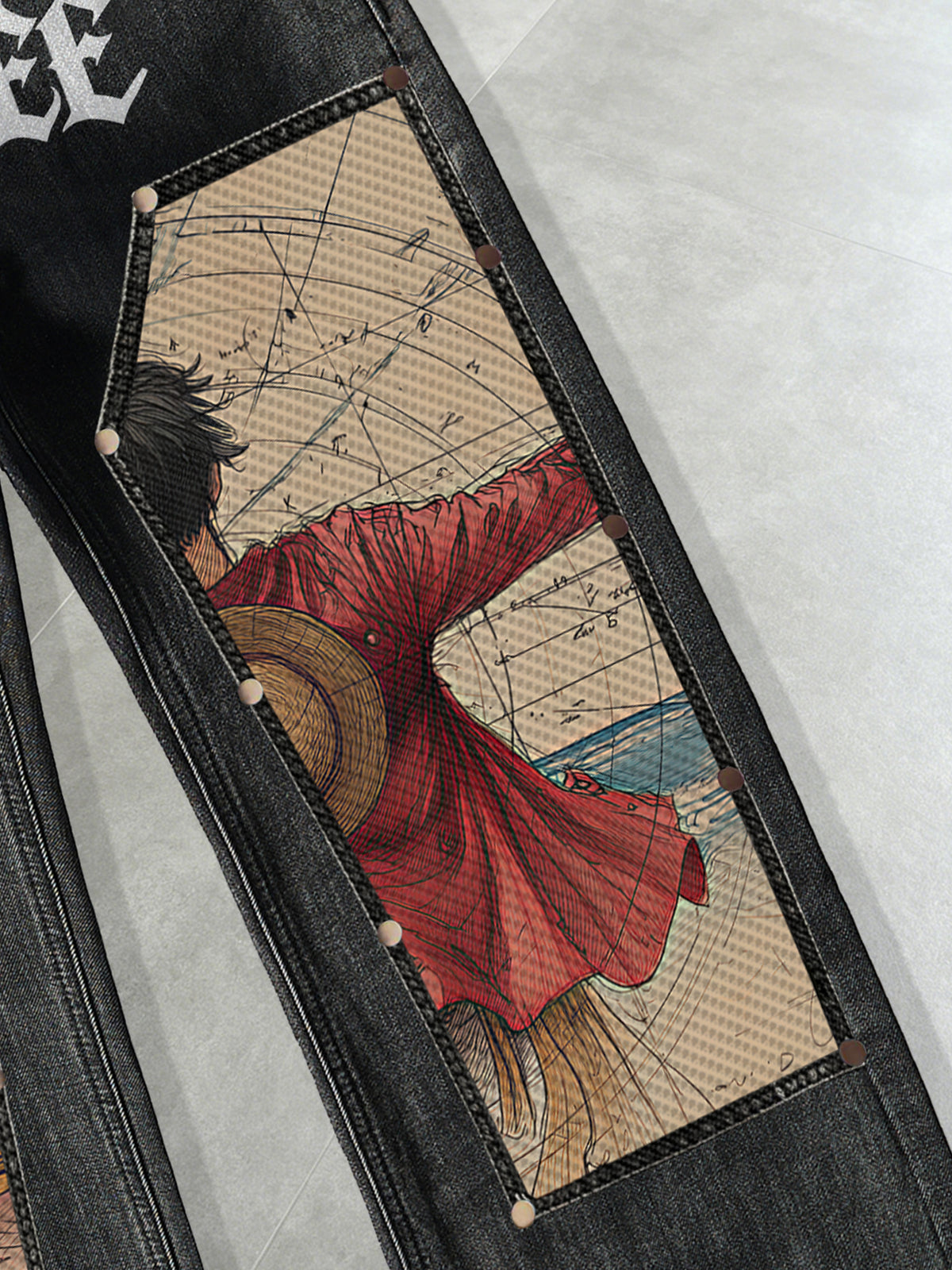 Classic D.Luffy Back View Denim