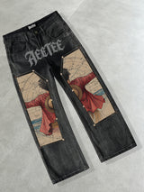Classic D.Luffy Back View Denim Jeans