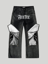 D.Luffy Black White Comics Jeans