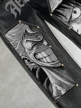 D.Luffy Black White Comics Denim Jeans