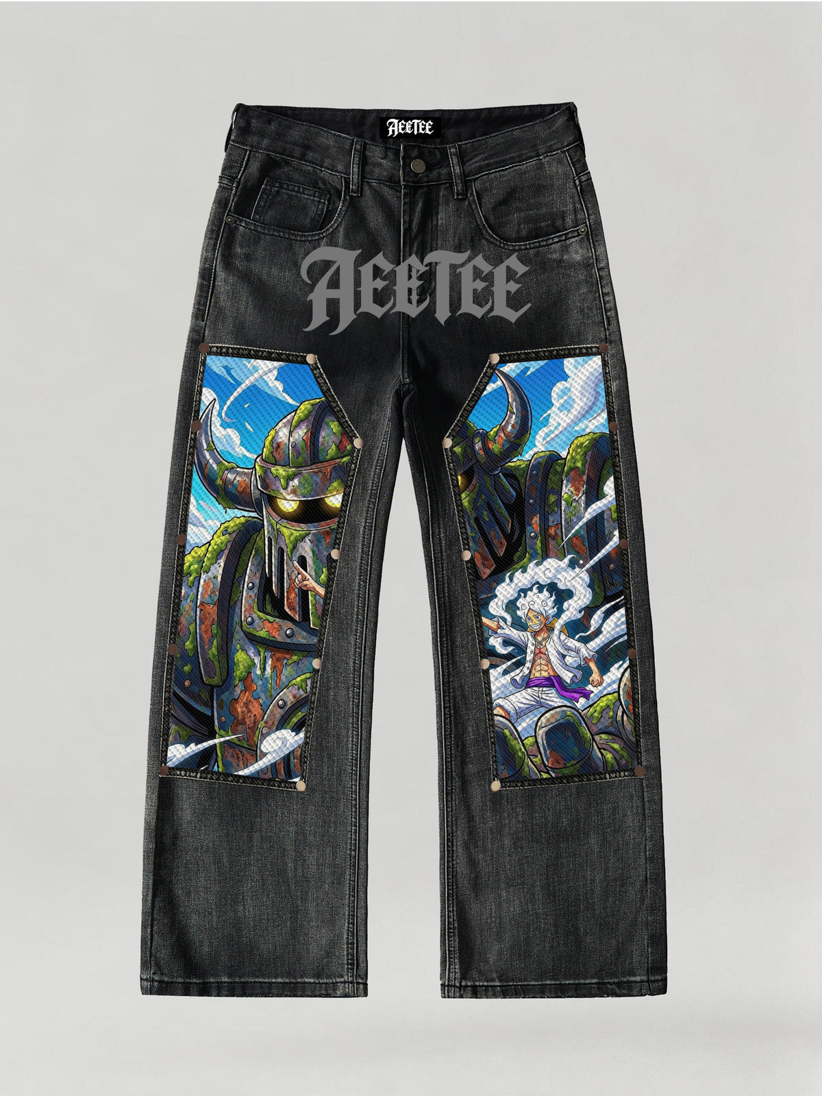 Giant vs Gear 5 Luffy Patches Denim