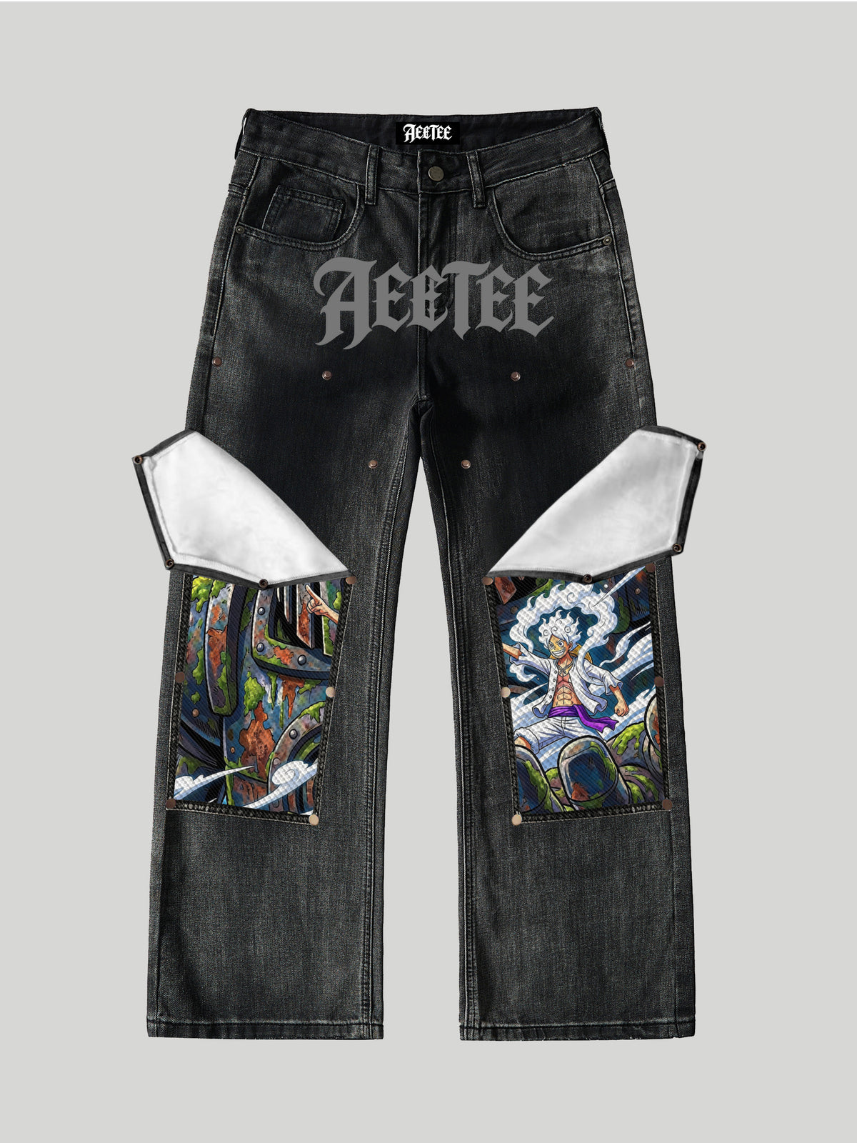 Giant vs Gear 5 Luffy Patches Denim