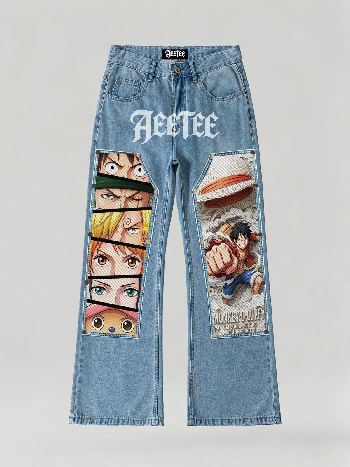 One Piece Streetwear Denim Jeans