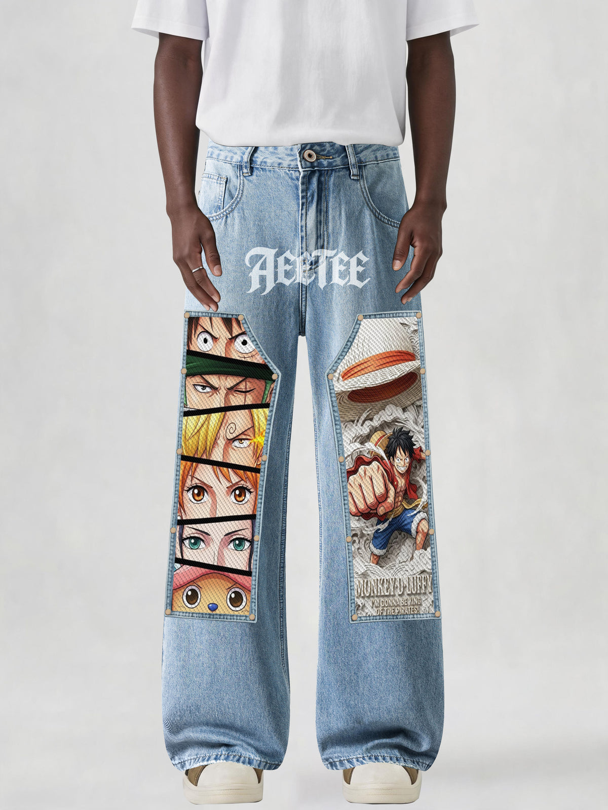 One Piece Streetwear Denim Jeans
