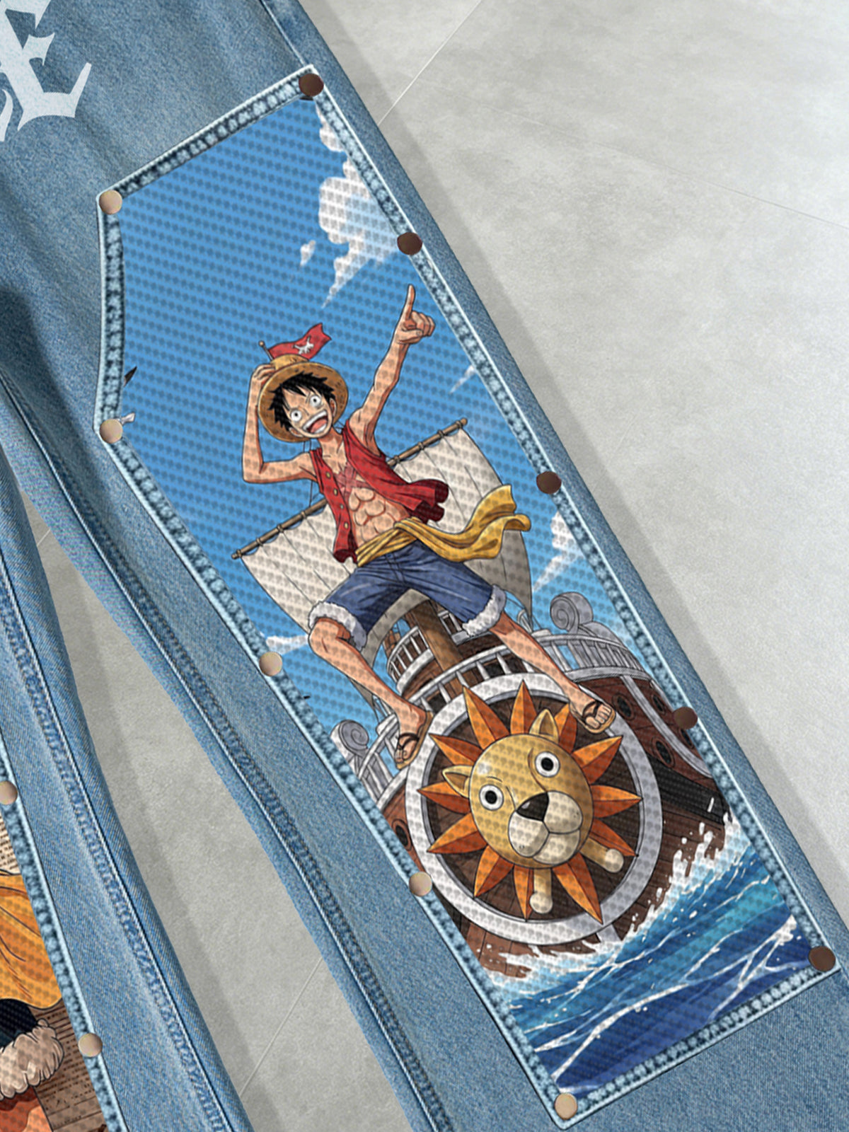 Thousand Sunny & Luffy Patches Denim