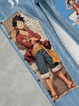 Thousand Sunny & Luffy Patches Denim