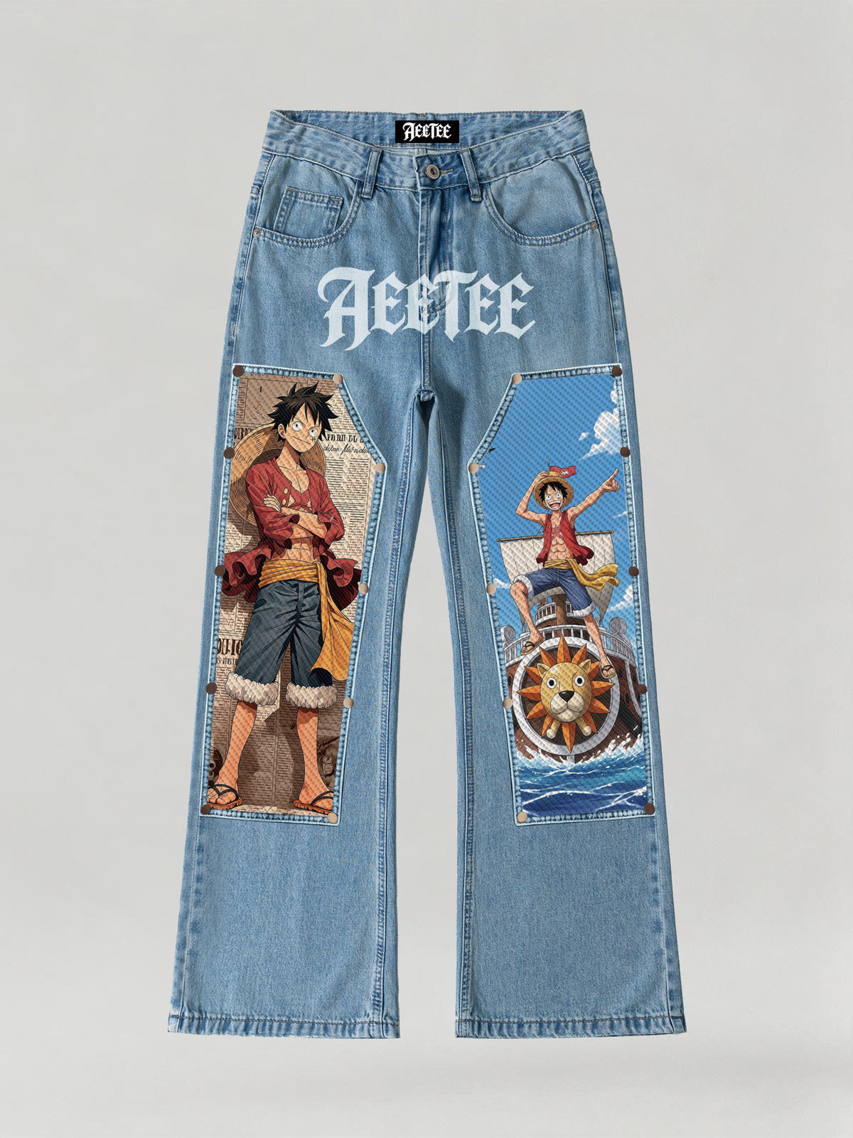 Thousand Sunny & Luffy Patches Denim