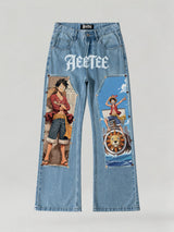 Thousand Sunny & Luffy Patches Denim