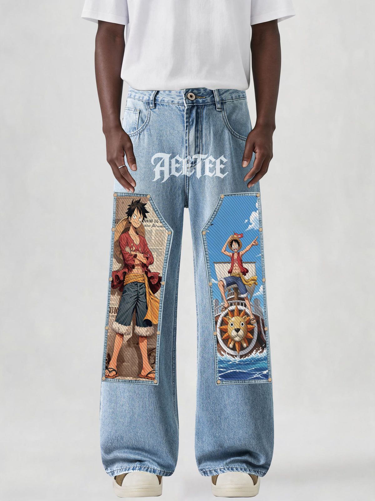 Thousand Sunny & Luffy Patches Denim