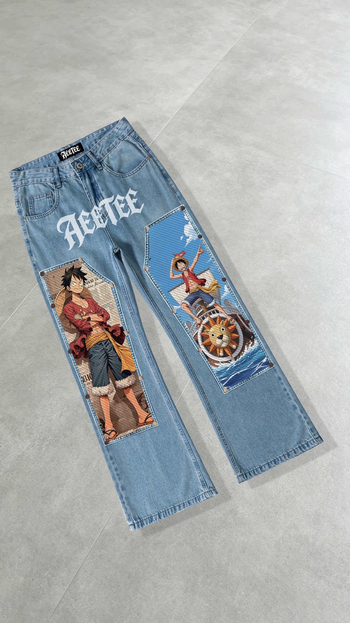 Thousand Sunny & Luffy Patches Denim