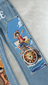Thousand Sunny & Luffy Patches Denim