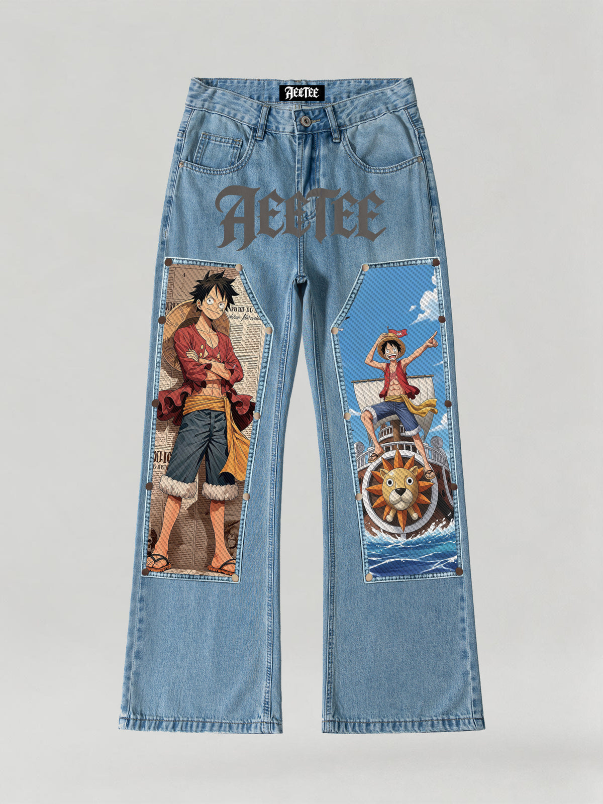 Thousand Sunny & Luffy Patches Denim