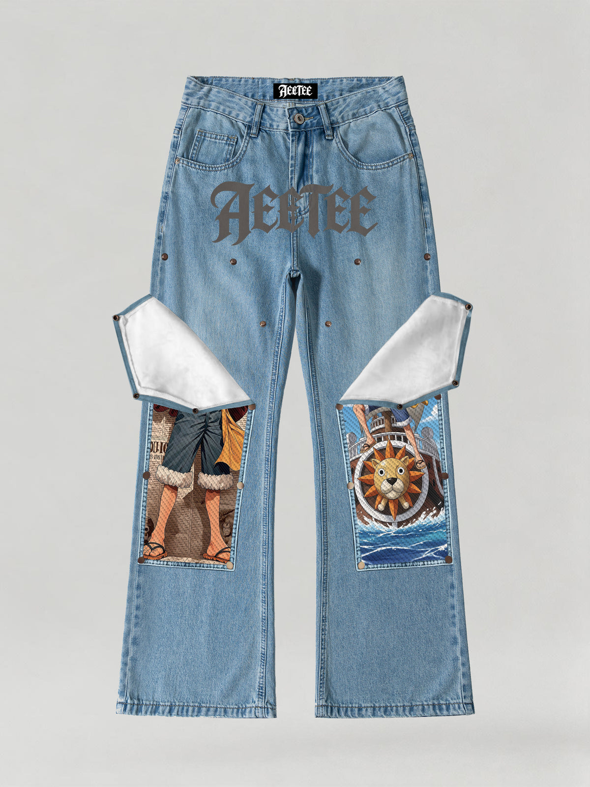 Thousand Sunny & Luffy Patches Denim