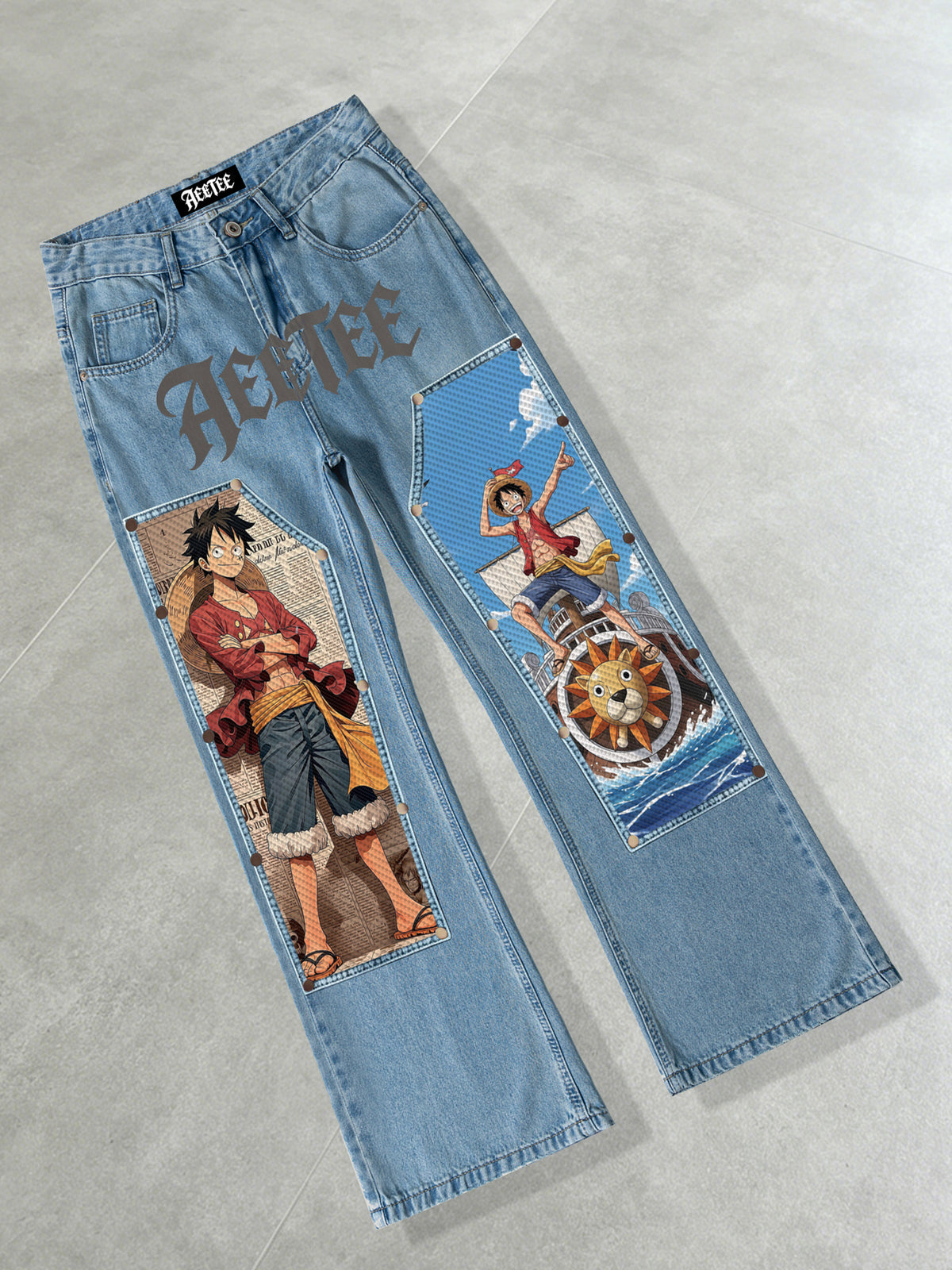 Thousand Sunny & Luffy Patches Denim