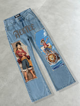Thousand Sunny & Luffy Patches Denim