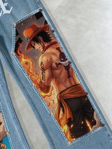 Portgas D. Ace Snap-On Patches Denim