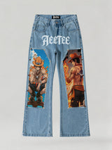 Portgas D. Ace Snap-On Patches Denim