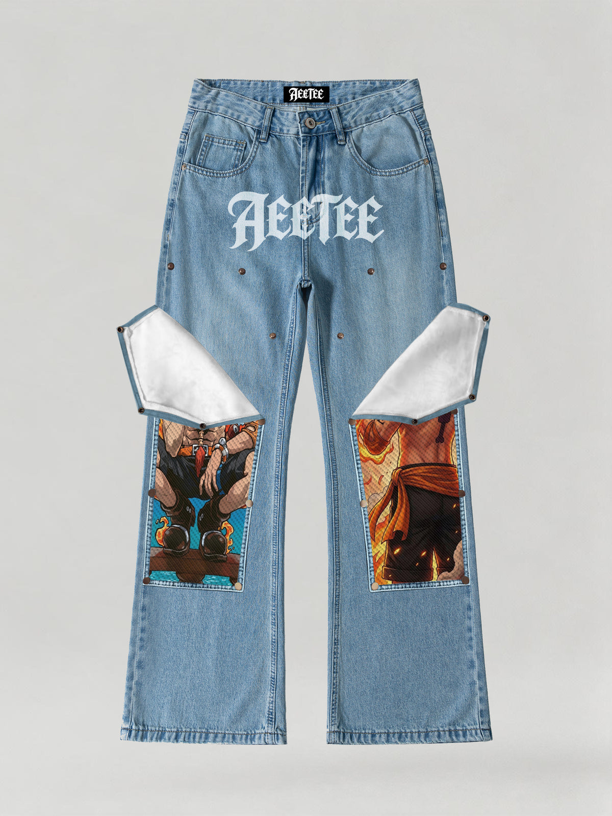 Portgas D. Ace Snap-On Patches Denim