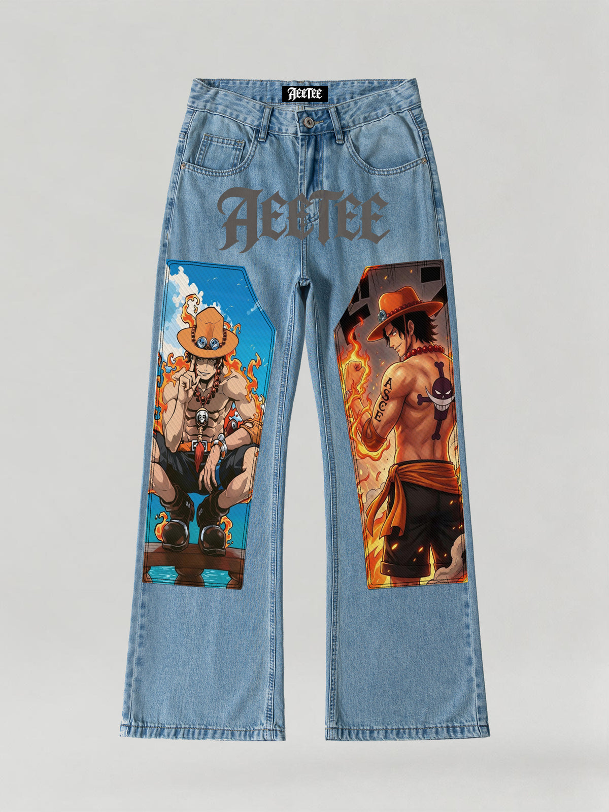 Portgas D. Ace Snap-On Patches Denim