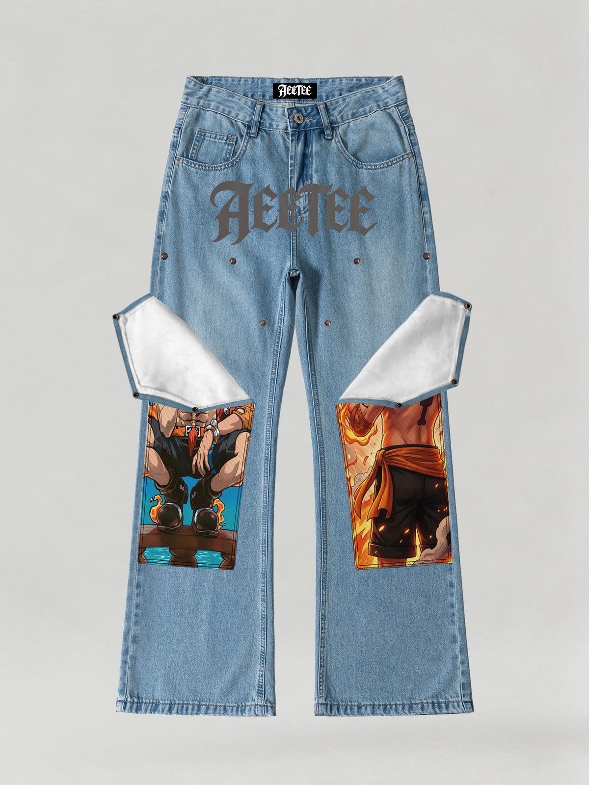 Portgas D. Ace Snap-On Patches Denim