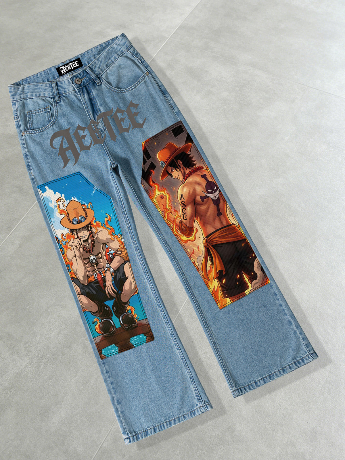 Portgas D. Ace Snap-On Patches Denim