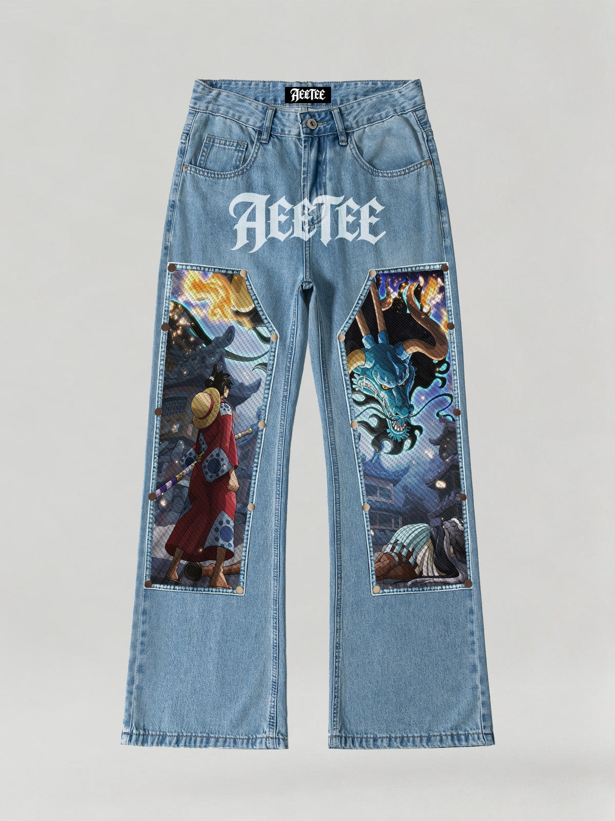Monkey D. Luffy & Kaido Patches Jeans