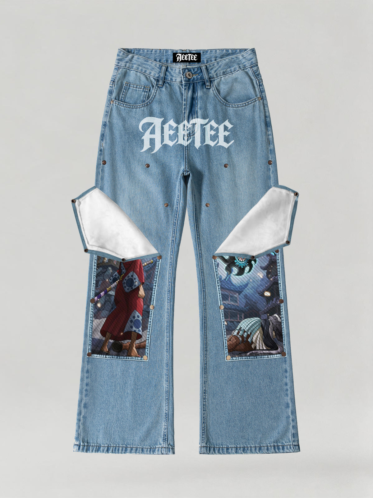 Monkey D. Luffy & Kaido Patches Jeans