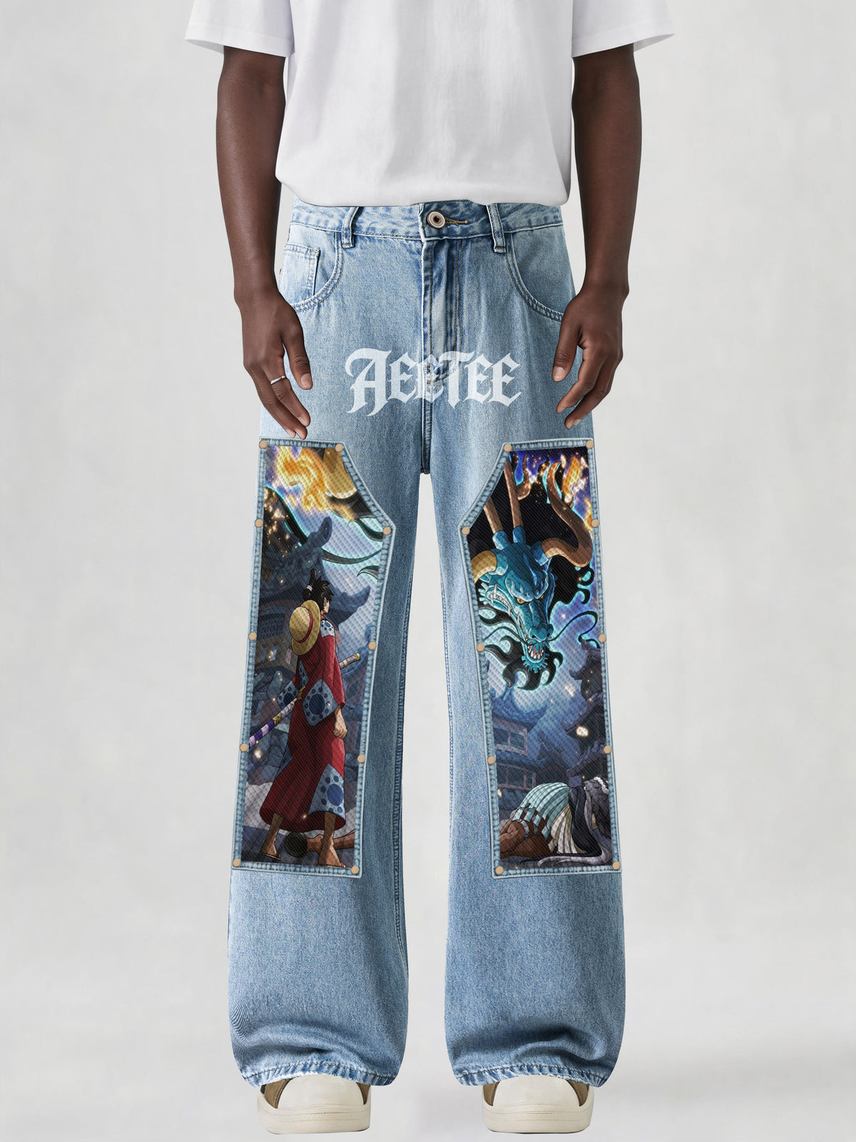Monkey D. Luffy & Kaido Patches Jeans