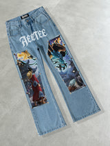 Monkey D. Luffy & Kaido Patches Jeans