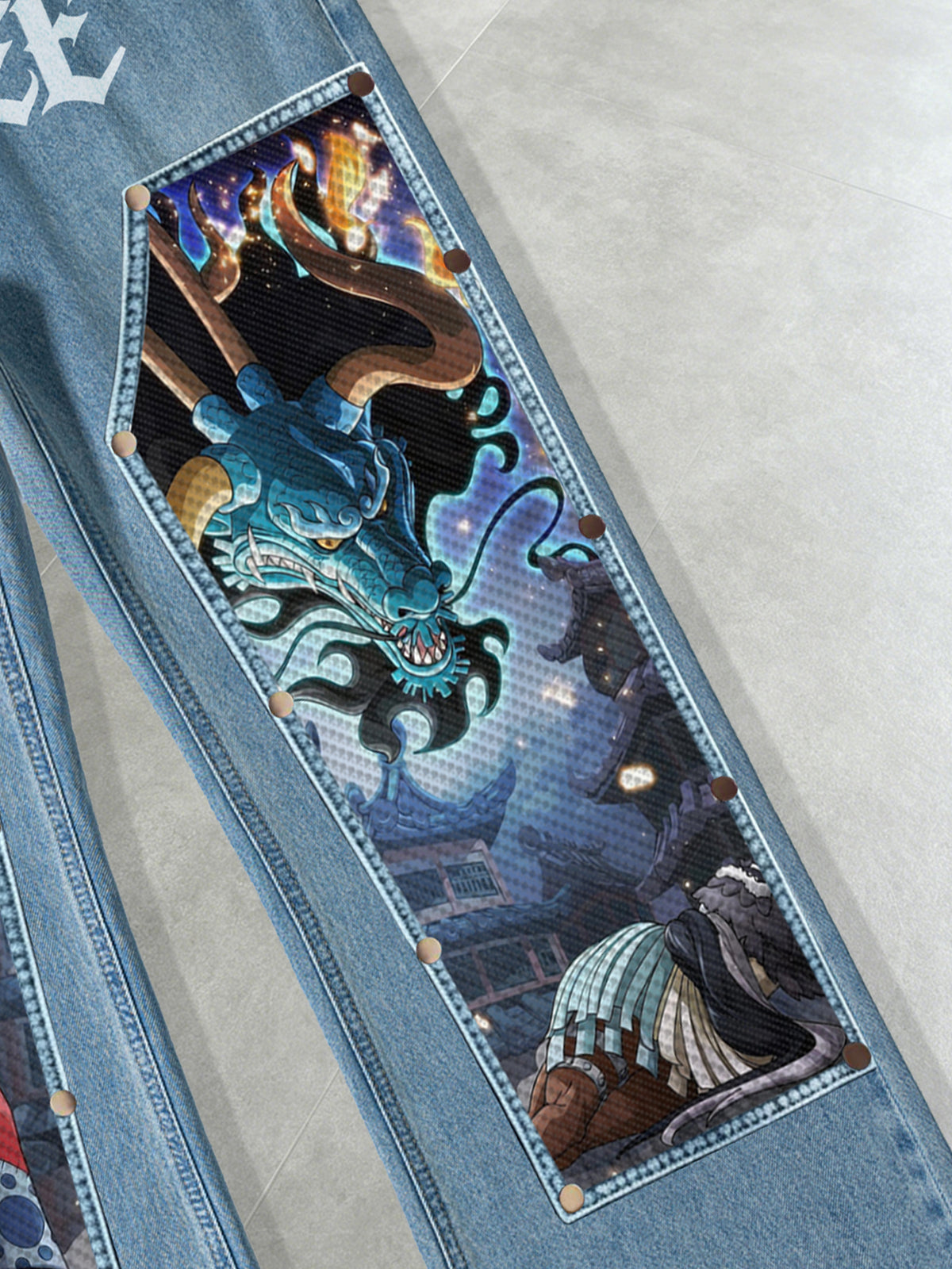 Monkey D. Luffy & Kaido Patches Jeans