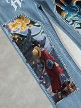 Monkey D. Luffy & Kaido Patches Jeans