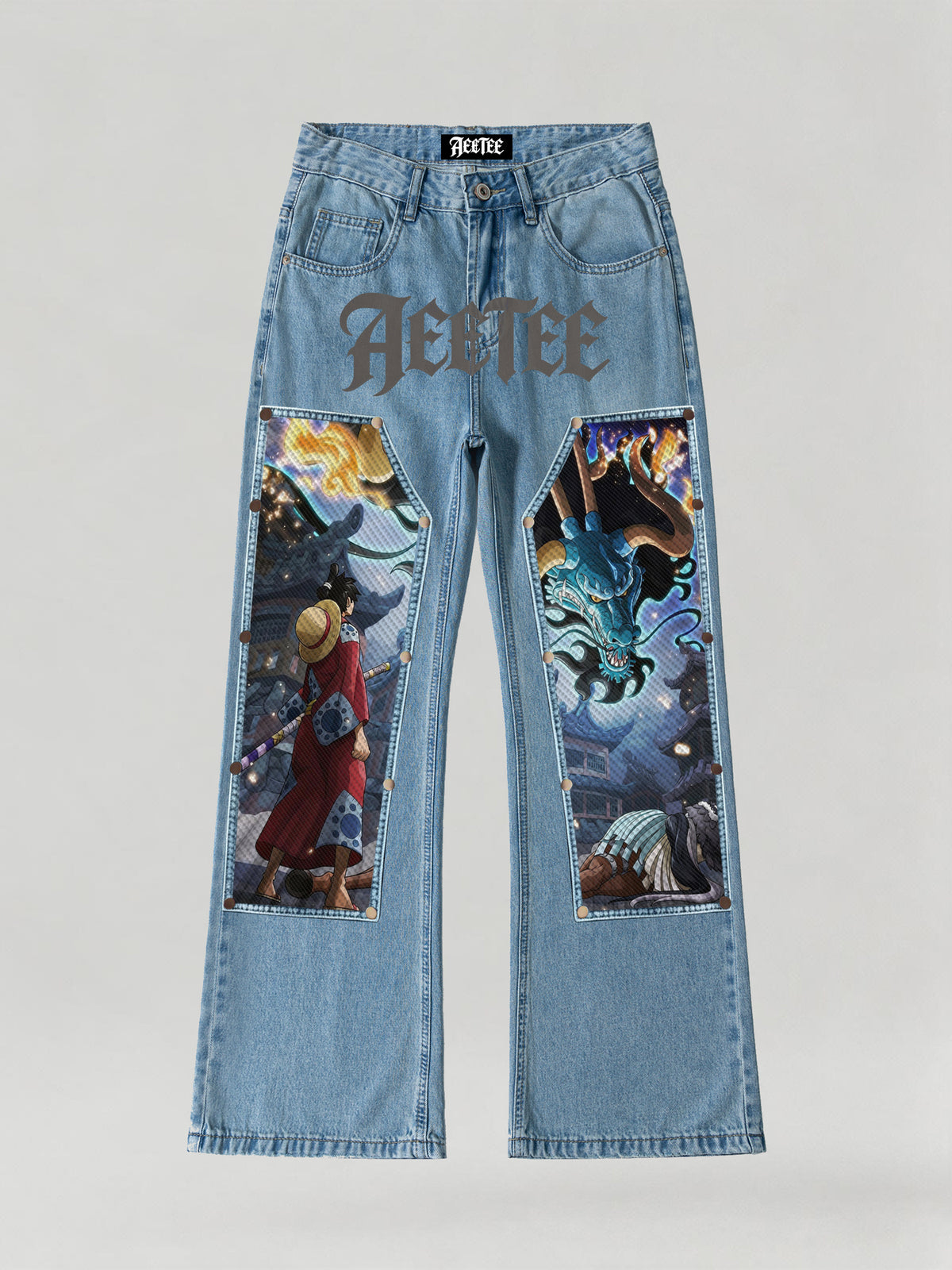Monkey D. Luffy & Kaido Patches Jeans