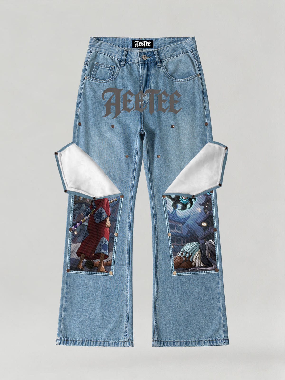 Monkey D. Luffy & Kaido Patches Jeans