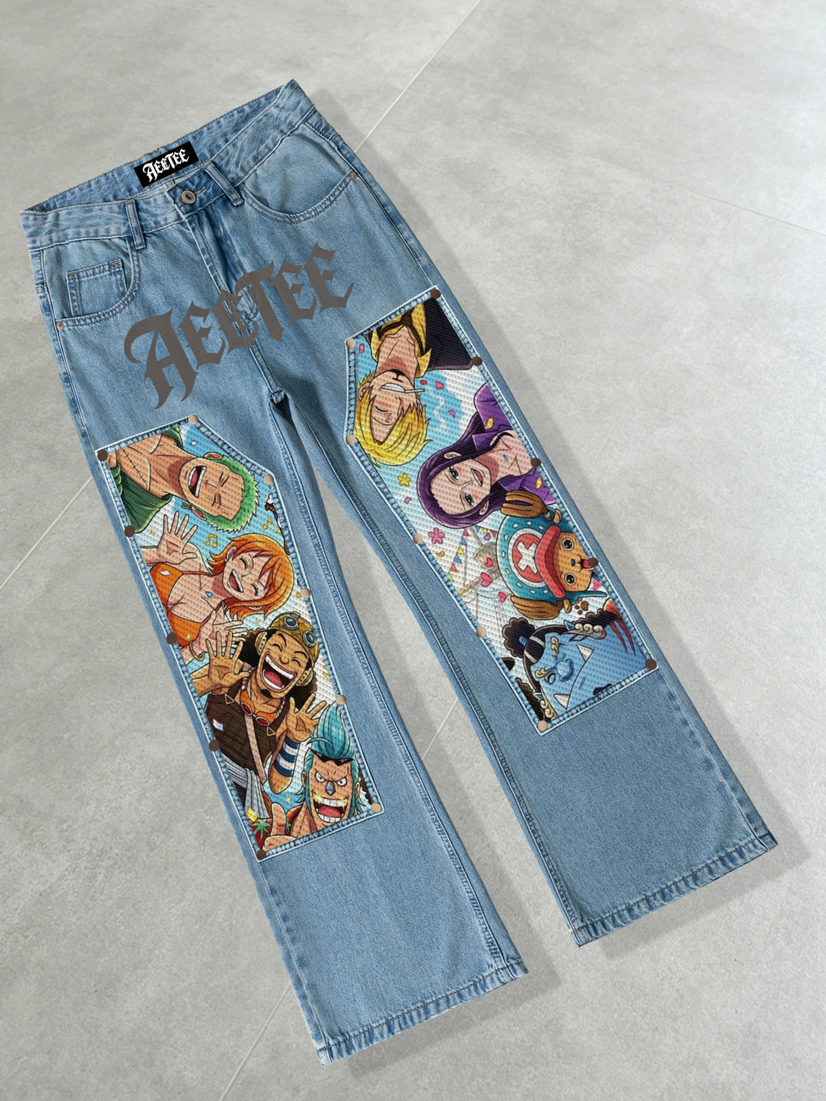 One Piece Straw Hat Pirates Patches Denim