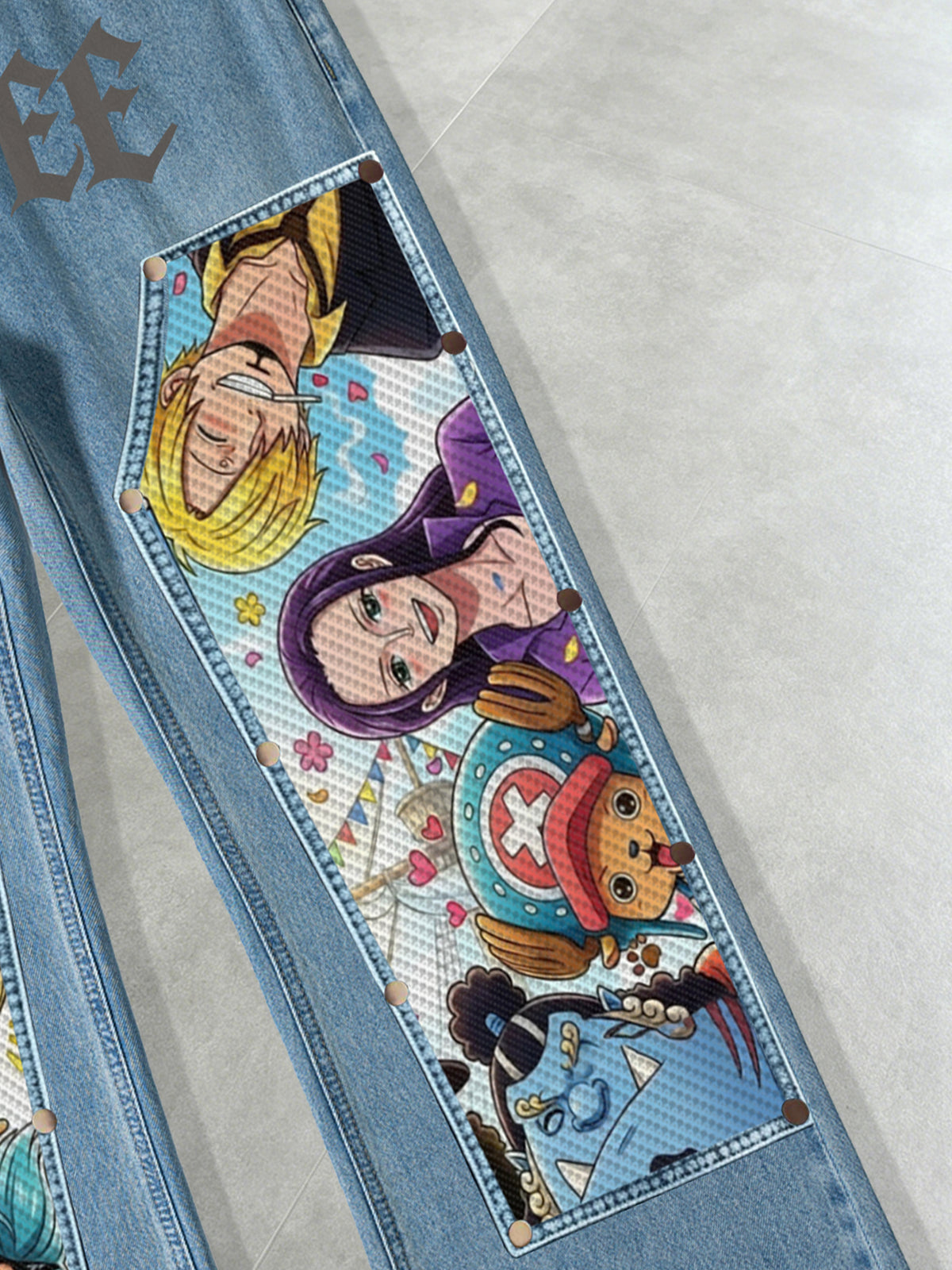 One Piece Straw Hat Pirates Patches Denim