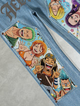 One Piece Straw Hat Pirates Patches Denim