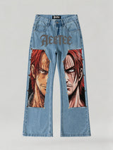 Anime One Piece Red Hair Shanks Patches Denim